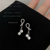 HELN124100382 微鑲鋯石輕奢風簡約日常通勤款個性設計繩結耳飾氣質時尚耳環