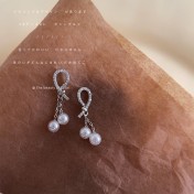 HELN124100382 微鑲鋯石輕奢風簡約日常通勤款個性設計繩結耳飾氣質時尚耳環