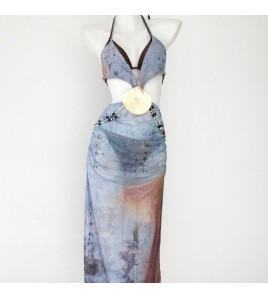 HSPN129100006 海妖復古部落風度假性感辣妹比基尼長裙高級小眾