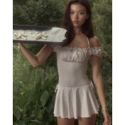 HSPN204100001 莫奈花園ins復古少女遮肚顯瘦漏背連體泳衣度假溫泉