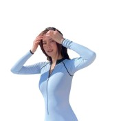 HSPN205A100003 簡約保守長袖免曬顯瘦泳衣沖浪潛水