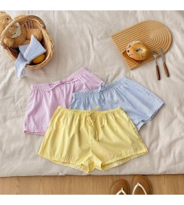 HSPN207100005 沙灘短褲條紋松緊抽繩休閑短褲速干沙灘褲 