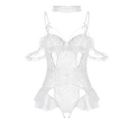 LPLT6319100006 情趣內衣性感露背開襠大碼連體衣網紗透視純欲風制服套裝