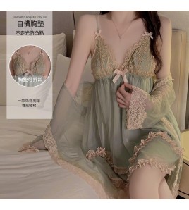 LPLT6319100016 性感內衣純欲火辣聚攏加胸墊大碼睡裙外袍女家居服套裝