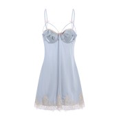 LPLT6319100021 新款性感睡衣深V加鋼圈胸墊大碼吊帶睡裙外袍家居服套裝