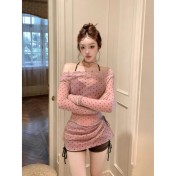 HSPN6321100007 2026新款純欲少女波點罩衫bikini泡溫泉海邊度假分體泳衣