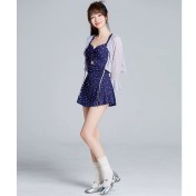 HSPN6321100008 碎花V領無袖連體泳衣顯白顯瘦度假海島泡溫泉