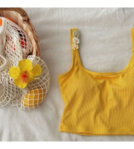 HSPN6325100009 復古油畫度假分體沙灘泳衣純欲吊帶亮色出片溫泉