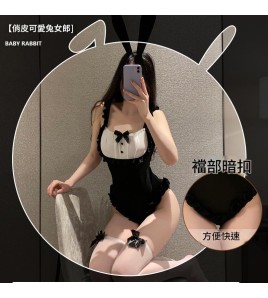 LPLT6319100028 情趣內衣純欲性感俏皮兔女郎大碼開檔免脫連體衣制服套裝