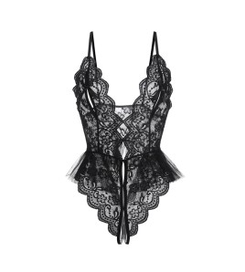 LPLT6319100030 情趣內衣蕾絲甜美開檔誘惑純欲風透視連體衣制服套裝