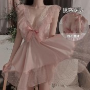LPLT6319100031 甜美大碼睡衣露背誘惑波點網紗吊帶睡裙女可愛家居服套裝
