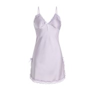 LPLT6319100033 純欲慵懶緞面睡衣深V聚攏加胸墊大碼睡裙外袍家居服套裝