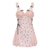 LPLT6319100043 火辣深V加胸墊睡衣甜美透視蕾絲性感大碼睡裙家居服套裝