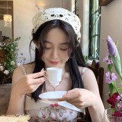 LWBC6326100004 三角巾頭巾女甜美可愛出游拍照手工針織包頭巾