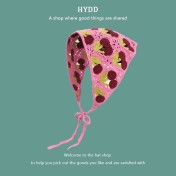 LWBC6326100008 甜美可愛針織三角頭巾雛菊頭巾女夏純棉發帶法式田野風頭