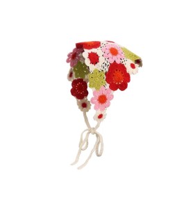 LWBC6326100008 甜美可愛針織三角頭巾雛菊頭巾女夏純棉發帶法式田野風頭