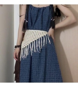 LWBC6326100007 新款三角腰封鏤空綁帶辣妹時尚搭配圍巾腰巾屁簾頭巾手工編織