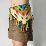 LWBC6326100007 新款三角腰封鏤空綁帶辣妹時尚搭配圍巾腰巾屁簾頭巾手工編織