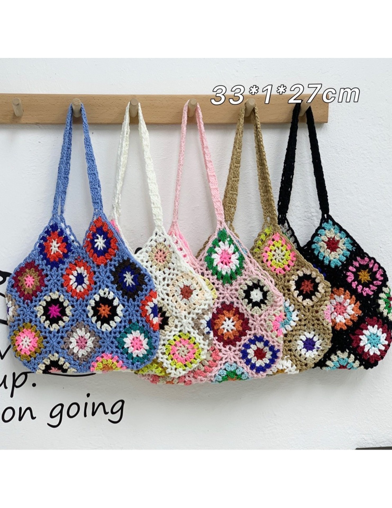 LWBC6326100013 純手工手鉤花編織成品女包民族風圖案手鉤重工單肩包手提祖母女包