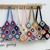 LWBC6326100013 純手工手鉤花編織成品女包民族風圖案手鉤重工單肩包手提祖母女包