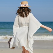 LWBC6326100019 海邊度假蕾絲開衫沙灘外搭雪紡防曬衣罩衫寬松空調披肩女夏季外套