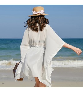 LWBC6326100019 海邊度假蕾絲開衫沙灘外搭雪紡防曬衣罩衫寬松空調披肩女夏季外套