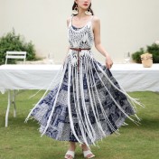 LWBC6326100020 復古民族風針織長流蘇罩衫吊帶外穿鏤空美背心夏季