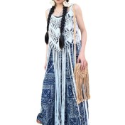 LWBC6326100020 復古民族風針織長流蘇罩衫吊帶外穿鏤空美背心夏季