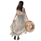 LWBC6326100024 春夏新款氣質蕾絲勾花鏤空上衣女 海邊甜美罩衫小清新打底連衣裙