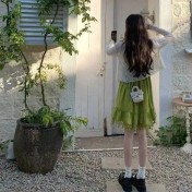 LWBC6326100025 綠色吊帶連衣裙女夏新款多巴胺穿搭設計感小眾度假風仙女裙子