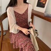 LWBC6326100029 新款防曬衣女小披肩配裙子薄款長袖外搭雪紡開衫上衣外套