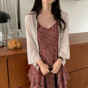 LWBC6326100029 新款防曬衣女小披肩配裙子薄款長袖外搭雪紡開衫上衣外套