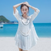 LWBC6326100030 夏海邊度假比基尼罩衫鏤空泳衣外套沙灘防曬衣女