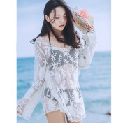 LWBC6326100033 沙灘泳衣比基尼罩衫防曬衣女外搭鏤空寬松罩衣長款海邊度假針織衫