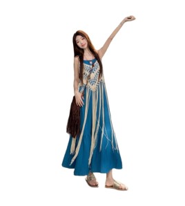 LWBC6326100035 度假風流蘇設計感疊穿鏤空罩衫女