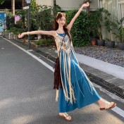 LWBC6326100035 度假風流蘇設計感疊穿鏤空罩衫女