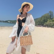LWBC6326100045 海邊度假雪紡防曬衫女中長款開衫超仙外搭罩衫沙灘仙女防曬衣外套