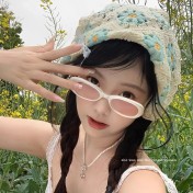 LWBC6326100053 三角頭巾夏日出游田園風復古針織鏤空頭巾女