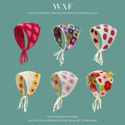 LWBC6326100054 法式復古頭巾女出游甜美可愛鉤花文藝風發帶針織手工辣妹三角巾潮