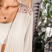 LWBC6326100058 海邊度假沙灘防曬衣女中長款披肩外搭寬松民族風條紋薄款開衫