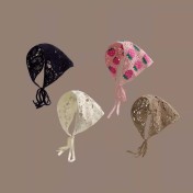 LWBC6326100060 春秋韓版時尚針織鉤花鏤空三角巾女甜美可愛少女風花朵頭巾發帶潮