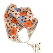 LWBC6326100076 法式復古針織鏤空頭巾女夏季包頭三角形田園風海邊沙灘防曬三角巾