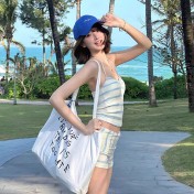 HSPN6330100001 小清新條紋掛脖少女分體比基尼性感顯瘦小胸純欲度假溫泉泳衣