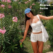 HSPN6330100002 小清新吊帶泳衣女遮肉顯瘦度假溫泉保守泳