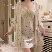 LPLT6319100076 大碼內衣火辣純欲印花緞面蕾絲女睡裙外袍家居誘惑套裝