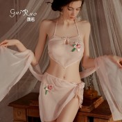 LPLT6319100078 性感夏季情趣內衣激情誘惑輕紗肚兜短褲披肩漢服制服套裝