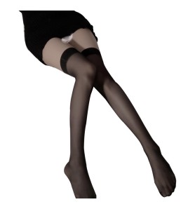 LPLT6319100080 情趣內衣紅邊黑絲襪過膝襪性感撞色網紅小眾寬邊大腿襪女