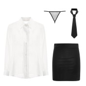 LPLT6319100114 情趣內衣性感深V火辣包臀短裙誘惑OL秘書角色扮演制服套裝