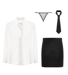 LPLT6319100114 情趣內衣性感深V火辣包臀短裙誘惑OL秘書角色扮演制服套裝