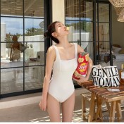 HSPN647100003 度假連體泳衣高級肌理簡約溫柔溫泉海邊 